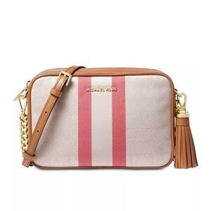 Michael Kors Signature Striped Medium Camera Bag